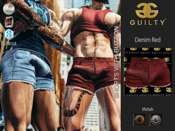 Guilty 135 Rocco Shorts-04 Denim Red