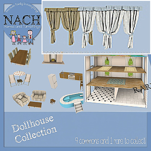 NACH Dollhouse Curtains Boxed