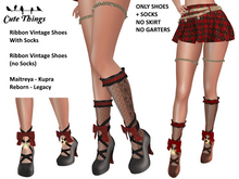 [CT] Ribbon Vintage Shoes + Socks - Maitreya - Reborn - Legacy - Kupra