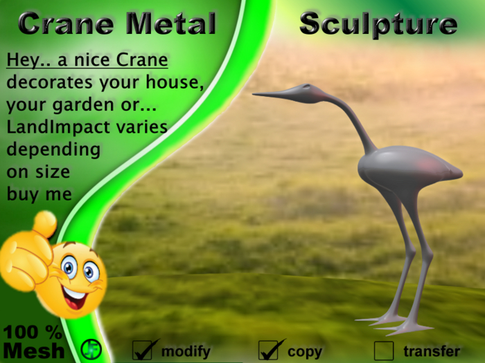 [JF] Crane Metal Sculpture