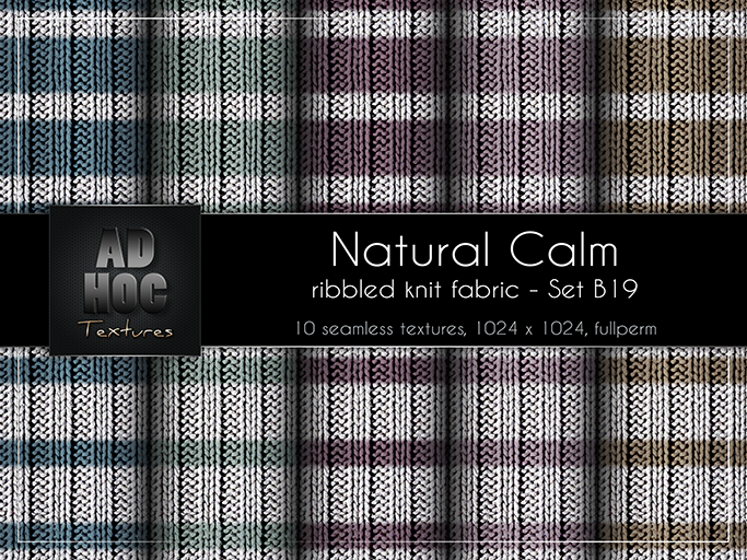 AD HOC - NATURAL CALM - Set B19 - Ribbled Knit Fabric (stripes)