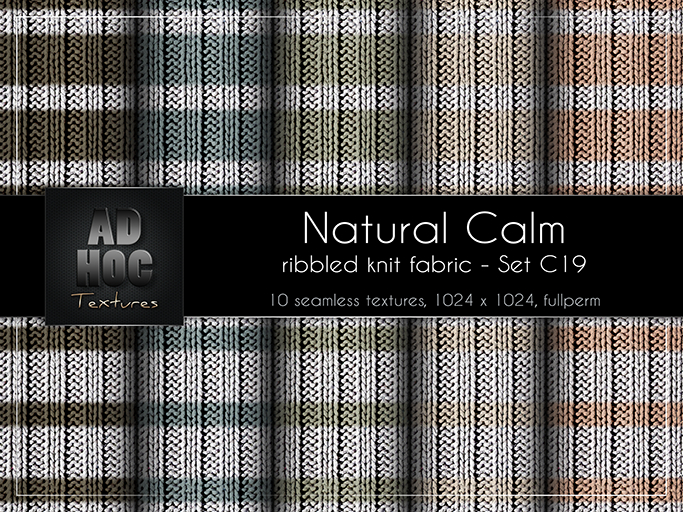 AD HOC - NATURAL CALM - Set C19 - Gerippter Gestrickt Stoff (Streifen)