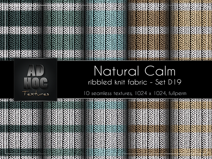 AD HOC - NATURAL CALM - Set D19 - Ribbled Knit Fabric (stripes)