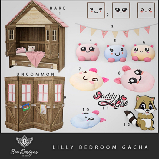 01 Bee Designs Lilly Bedroom  RARE