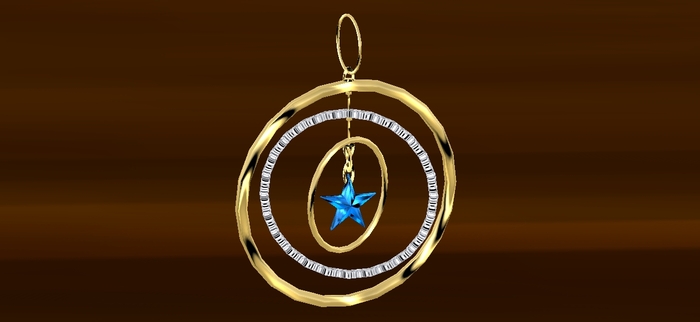 TM Gold & Crystal & Star Hoops Rotating Earrings - Color Change