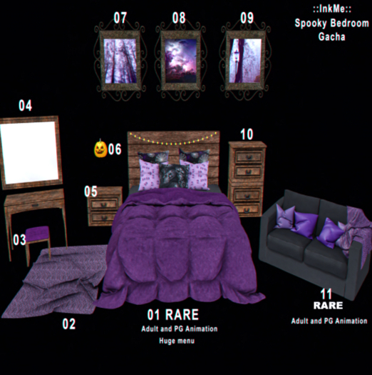 01 ::InkMe:: Spooky Bedroom RARE