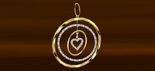 TM Gold Crystal & Heart Hoops Rotating Earrings - Color Change