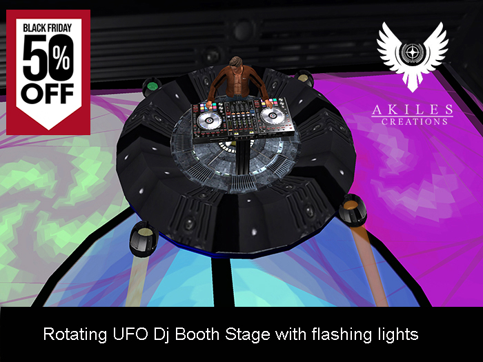 Rotating UFO Dj Booth Stage with flashing lights