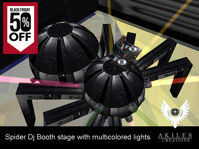 AKILES CREATIONS Spider Dj stage  with multicolored lights