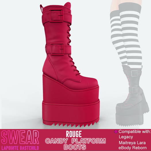 Platform Boots -  Candy ROUGE