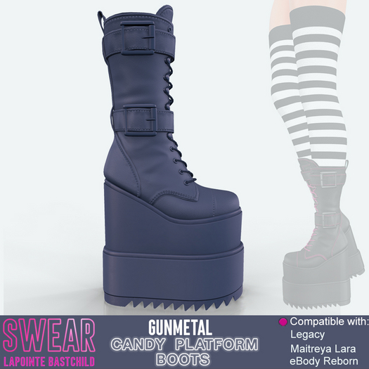 Platform Boots -  Candy GUNMETAL
