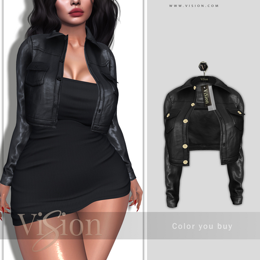 {ViSion} // Mell Leather Jacket - #3 - Reborn + Juicy + Waifu, Maitreya + LaraX, Legacy + Perky, Gen.X, Kupra... 
