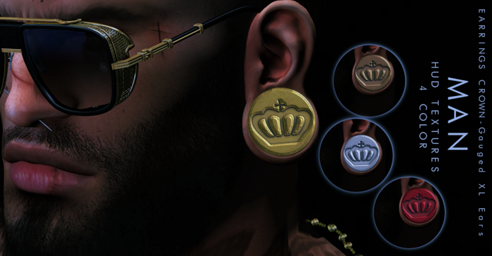 KOKOS-EARRINGS CROWN-Gauged XL Ears