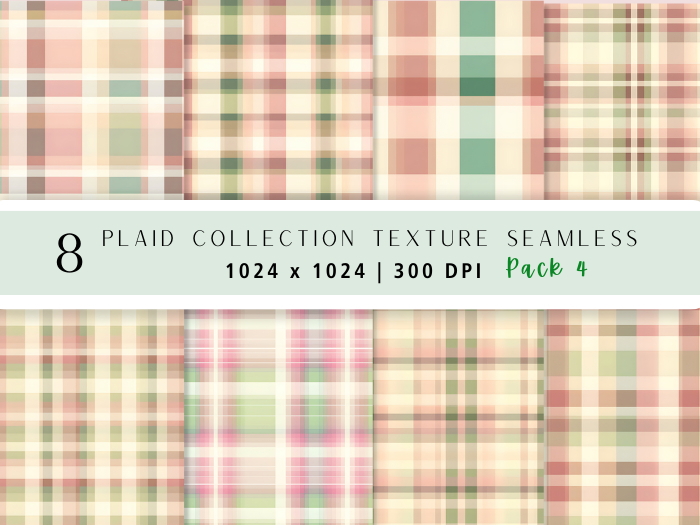 Seacloud. 8 Plaid Texture Seamless Pack 4
