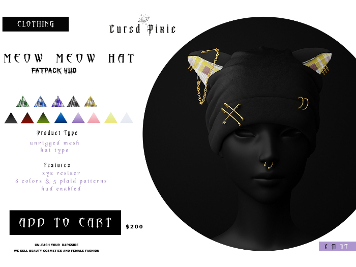 Cursd Pixie. MeowMeow Hat PACK 