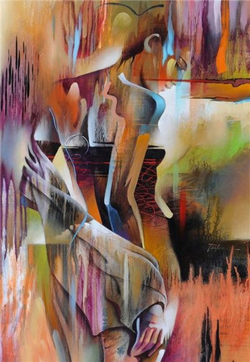 Art color woman - watercolor drawing