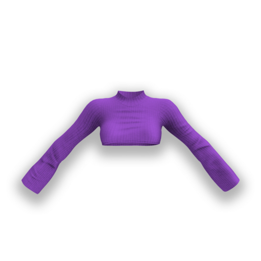 .pp. Jaylen Ribbed Crop Sweater / Violet 