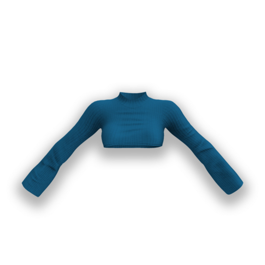 .pp. Jaylen Ribbed Crop Sweater / Teal 