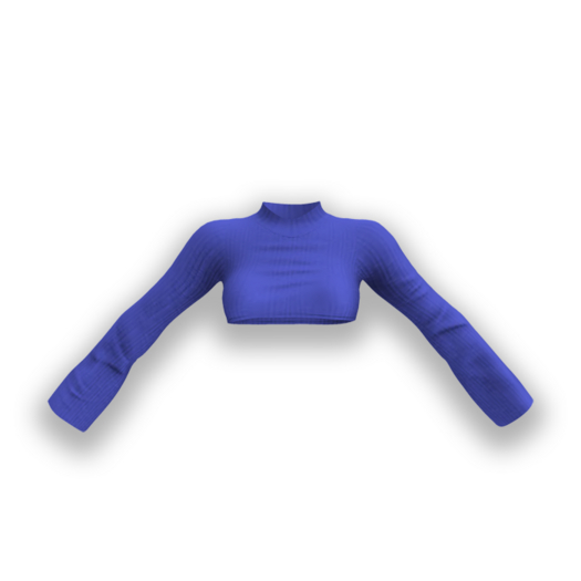 .pp. Jaylen Ribbed Crop Sweater / Steel Blue 