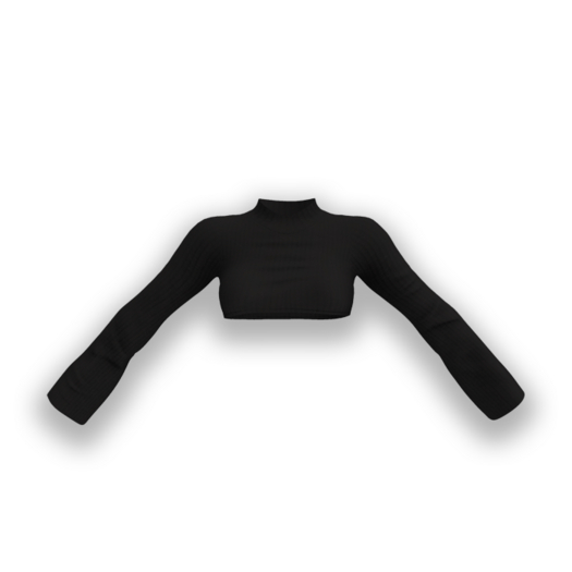 .pp. Jaylen Ribbed Crop Sweater / Black  