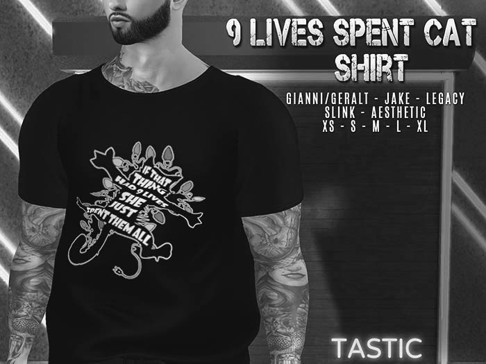 Tastic-9 Lives Spent Cat Shirt Demo