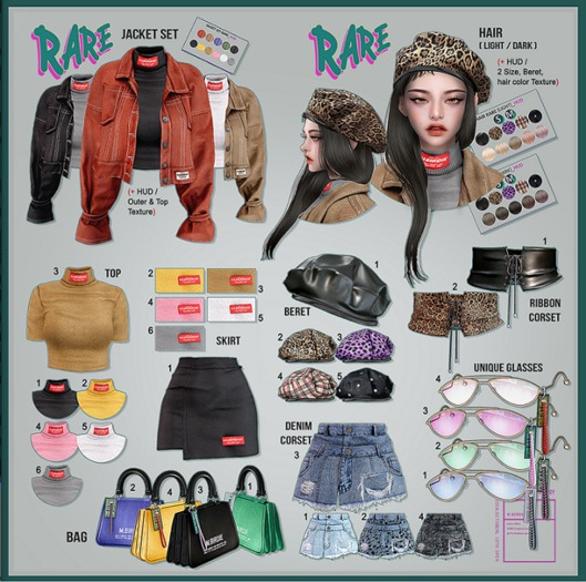 `M.BIRDIE / MiMi look. Hair (Dark) RARE