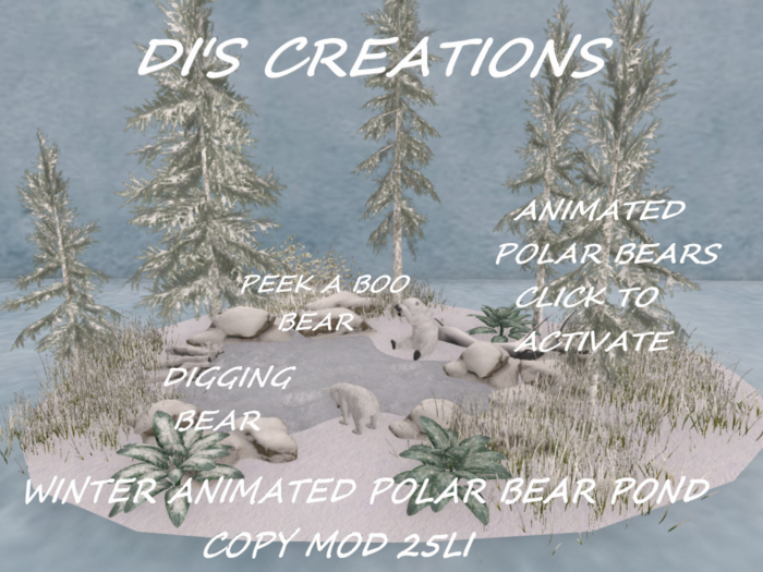 WINTER ANIMATED POLAR BEAR POND