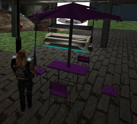 Black and Purple Table and Chair Set