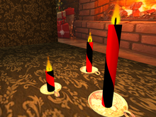 Festive candle/vela in two colors x3 -Red/Black-
