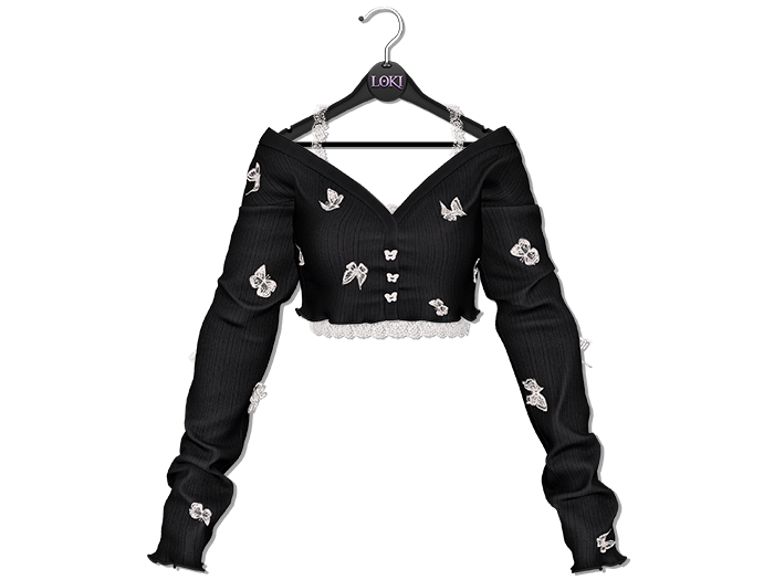 Loki - Cynthia Flutter Cardigan - Black