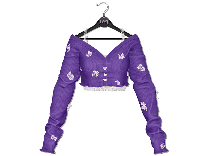 Loki - Cynthia Flutter Cardigan - Purple