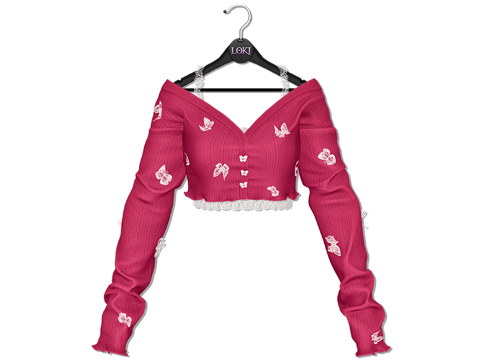 Loki - Cynthia Flutter Cardigan - Wine
