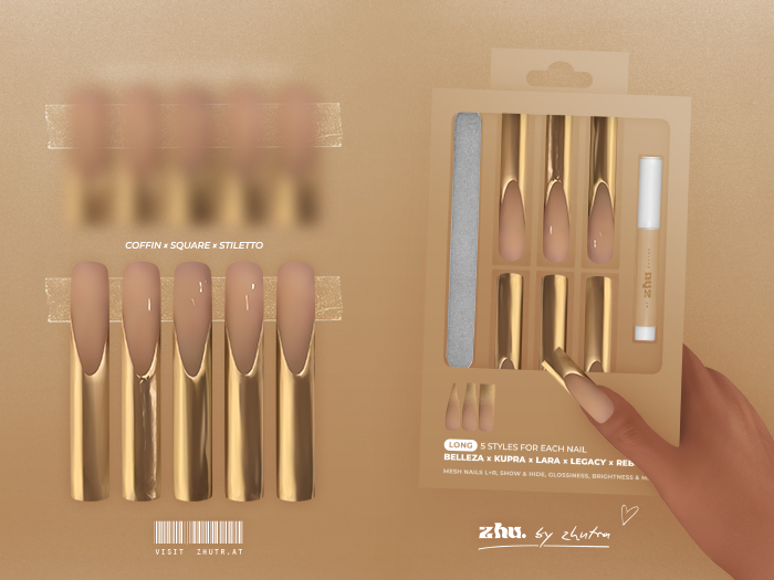 zhu. Golden long nails