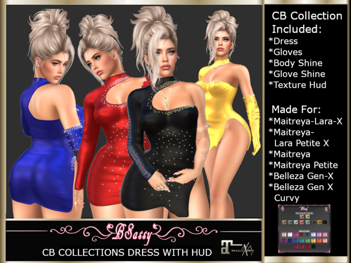 *BSASSY* CB COLLECTION DRESS AND GLOVE WITH SHINE WITH HUD M/B