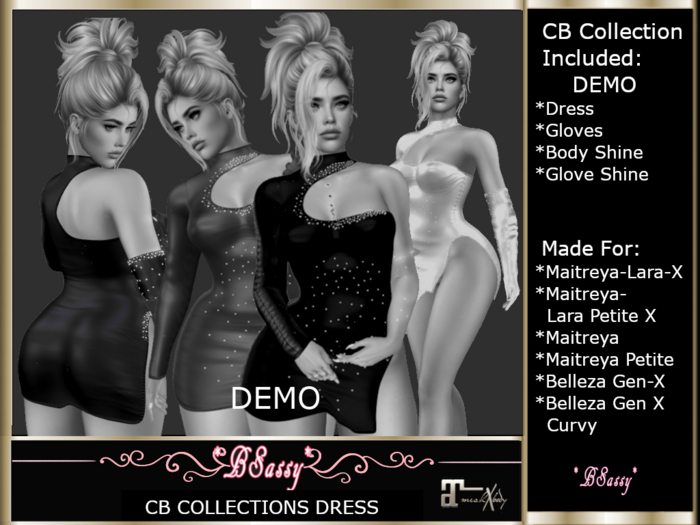 *BSASSY* CB COLLECTION DRESS AND GLOVE WITH SHINE M/B DEMO