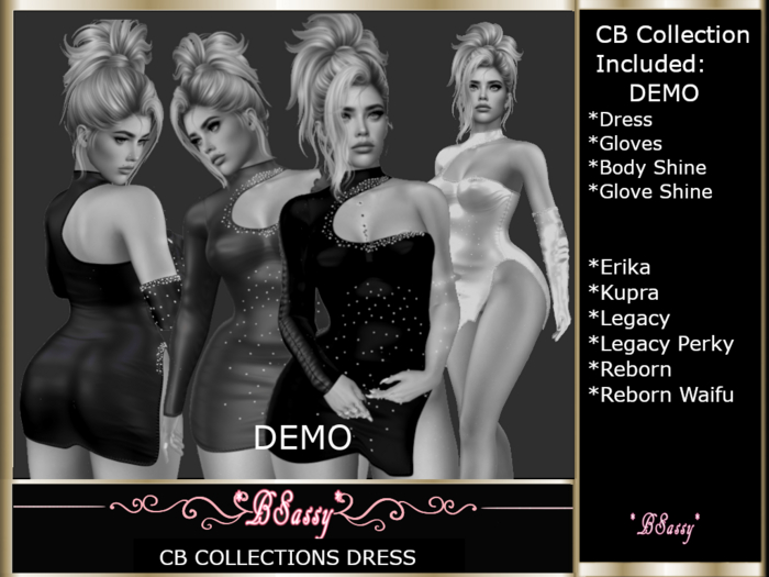 *BSASSY* CB COLLECTION DRESS AND GLOVE WITH SHINE ALL DEMO