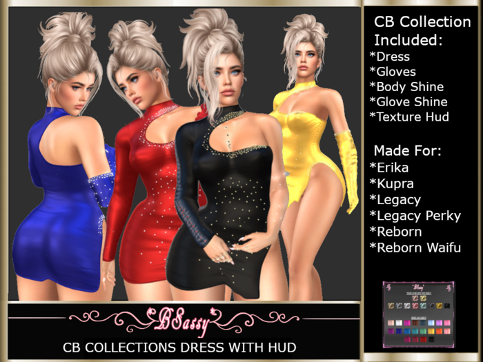 *BSASSY* CB COLLECTION DRESS AND GLOVE WITH SHINE