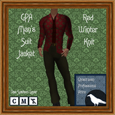 GPA Men's Suit Jacket BOM - Red Winter Knit Print