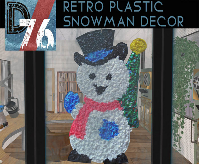 D76 - RETRO PLASTIC SNOWMAN DECOR