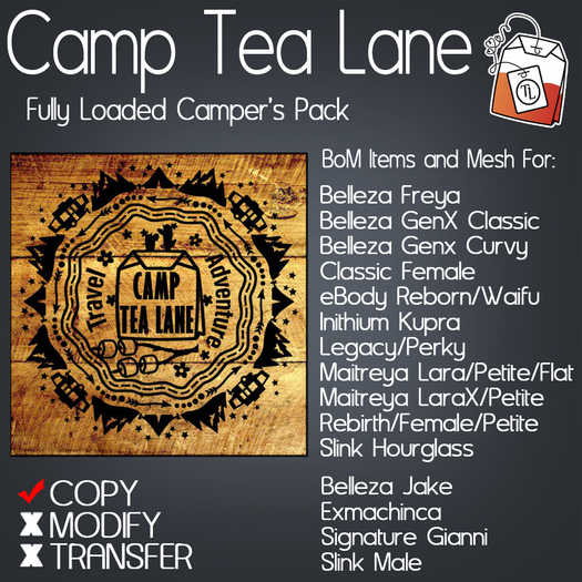 ~TL~ Camp Tea Lane Fully Loaded Pack