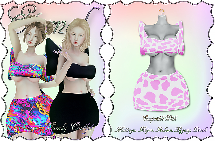 Eternal Cindy Outfit Set Cow Print Pink