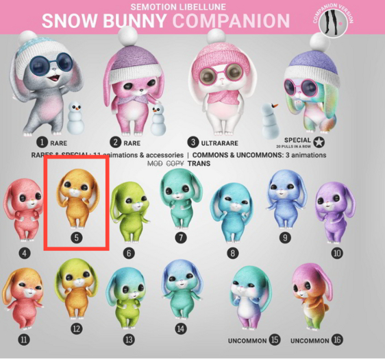 SEmotion Libellune Snow Bunny Companion COMMON 05