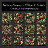 *Wallflowers* Holiday Glamour - Christmas Ribbons & Pearls