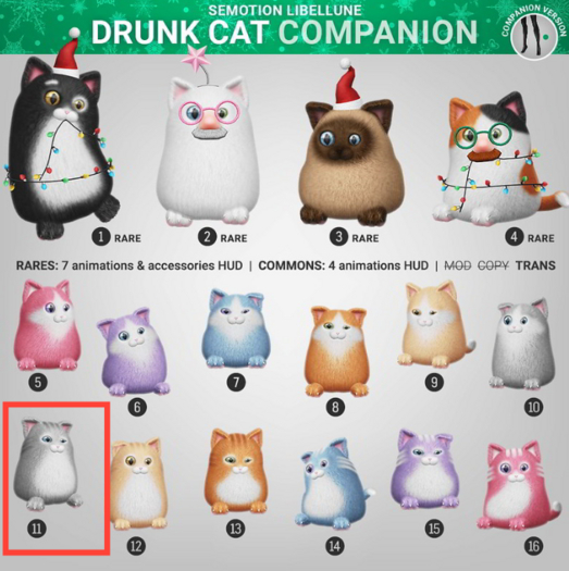 SEmotion Libellune Drunk Cat Animesh COMMON 11