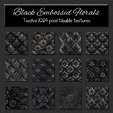 *Wallflowers* Black Embossed Florals