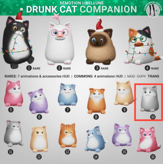 SEmotion Libellune Drunk Cat Animesh COMMON 10