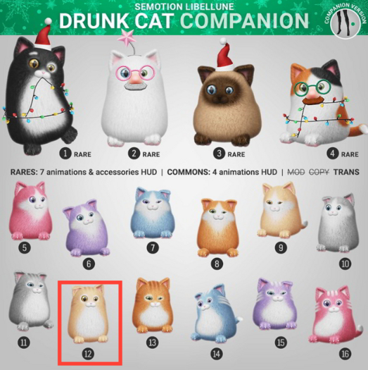 SEmotion Libellune Drunk Cat Animesh COMMON 12