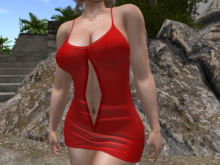 moist~Panel Mini Dress RED Maitreya copy (box)