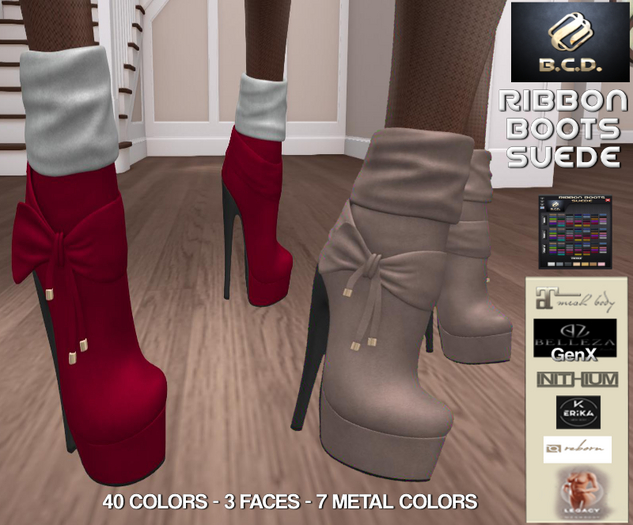 BCD Ribbon Boots Suede