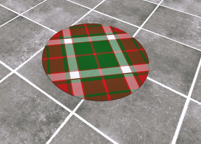 CHOK Christmas Tartan Circle Rug